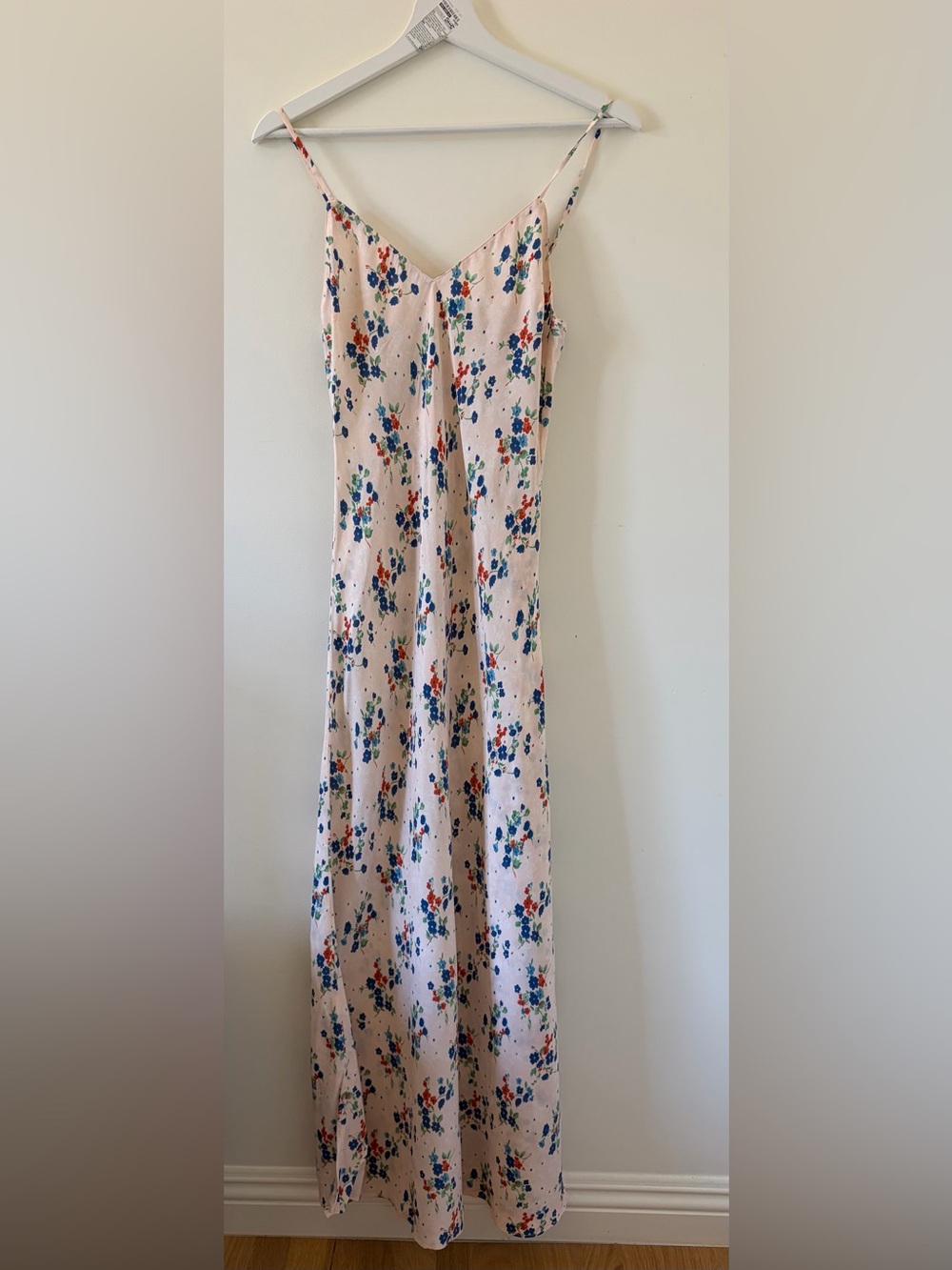 Jill Stuart Pink Floral Sundress with Blue and Red Blooms